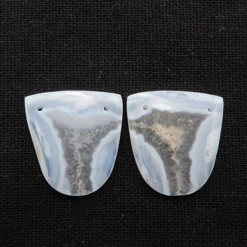 

Женские серьги из голубого кружева с агатом, серьги с двумя отверстиями, камень для фото 20x22x3 мм 6 г