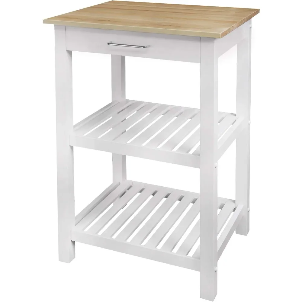 

with Solid Harvest Hardwood Top Kitchen Island, 22.75"W, Natural&White