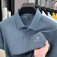 Polo de luxe pour homme en coton brodé avec lettres, à manches courtes et revers, idéal pour le quotidien et polyvalent 6