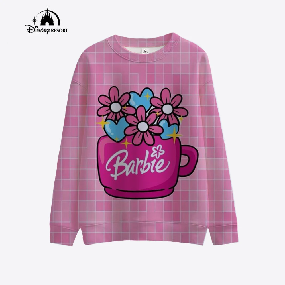 thumbnail image 1 of Sudadera con capucha de cuello redondo con estampado de princesa Barbie nueva de primavera y otoño de 2024, sudadera con capucha informal de manga larga con cuello redondo, regalo de Navidad rosa, 1 of 5