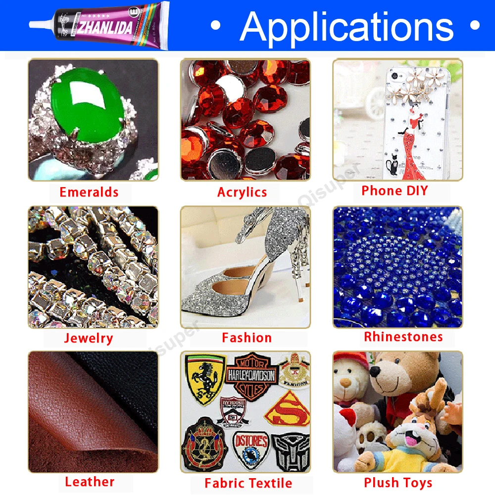 Clear Glue Phone Speaker Electronics Display Rhinestone Fabric Crafting DIY Textile Super Plastic Model Miniature Adhesive b7000 3