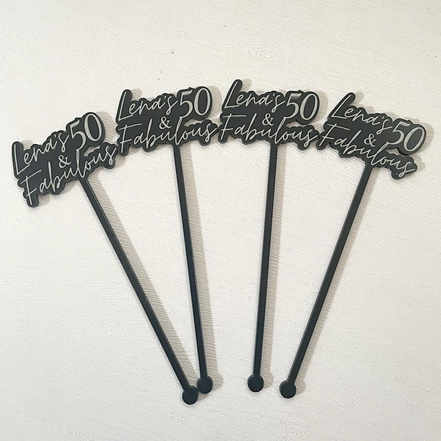 Personalized Party Drink Stirrer Custom Stir Stick Heart Cocktail