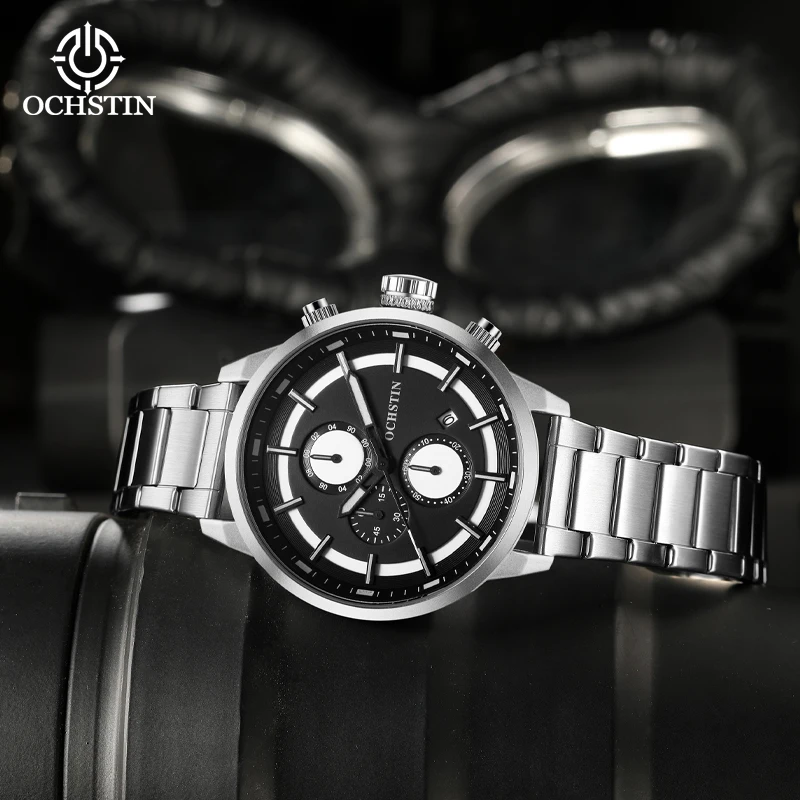 OCHSTIN Men's Watch Brand Luxury Waterproof Luminous High Quality Steel Strap Men's Quartz Watch Quartz Movement Business Watch
