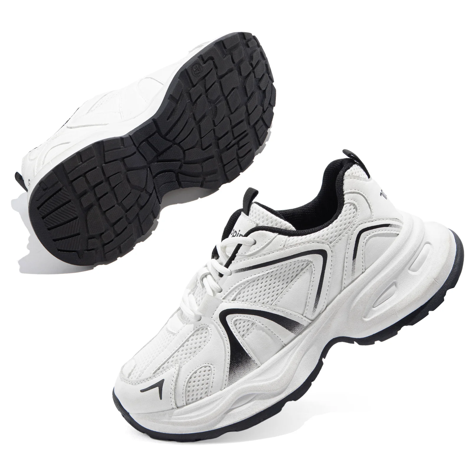 TuoPin Women's Summer Sports Shoes Breathable Casual Thick Sole Increase Comfortable White Sneakers [One Size Too Small] 2