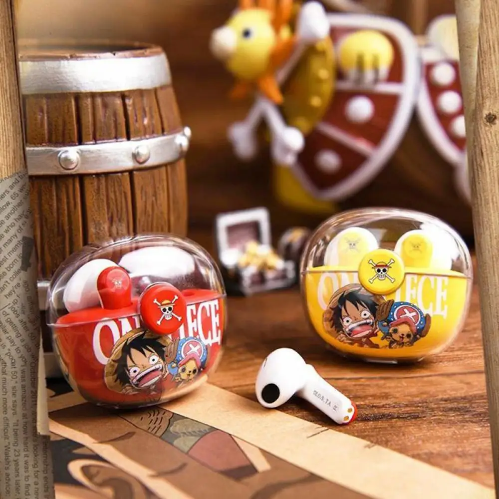 

New Headphones One Piece Monkey D. Luffy Wireless Bluetooth Earphones Cartoon Anime Very Cool Boy Mini Portable In-Ear Earphones