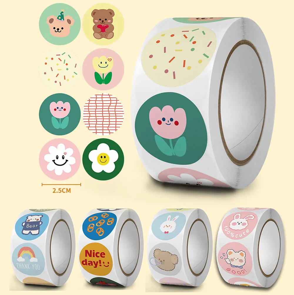 

500pcs Cute Rabbit Cartoon Animal Stickers for Party Gift Decoration Packaging Label Reward Children Stationery Sticker