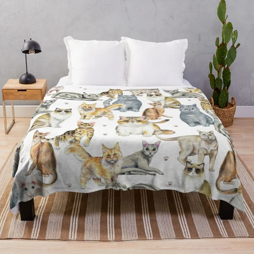 

Cats Collage Throw Blanket Softest Retros Designers Blankets