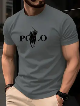 Men's Summer Simple and Fashionable Casual Business Short Sleeved T-shirt Round Neck Solid Color Sports Quick Drying Top