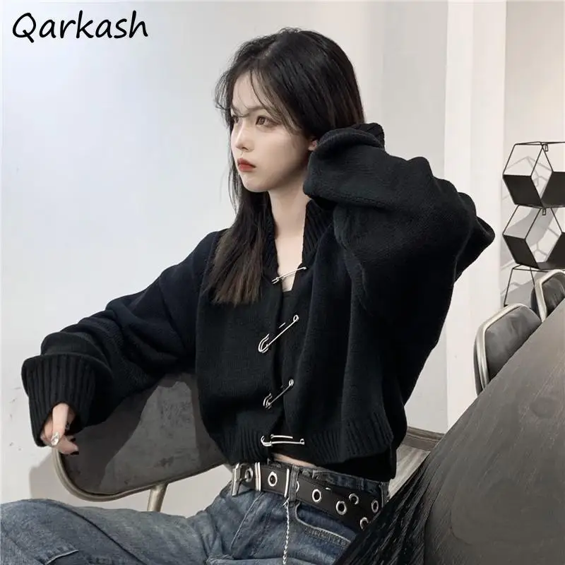 

Cardigan Women Autumn Long Sleeve Y2k Clothes Knitwear Streetwear Elegant Harajuku Loose Stylish Ulzzang Females Students Chic