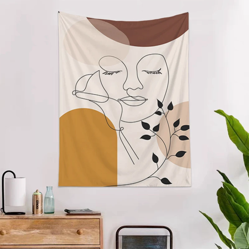 

Wall Hanging Tapestry Aesthetic Boho Illustration Mural Geometric Print Home Decoration Accessories Headboards Tapestries Anime