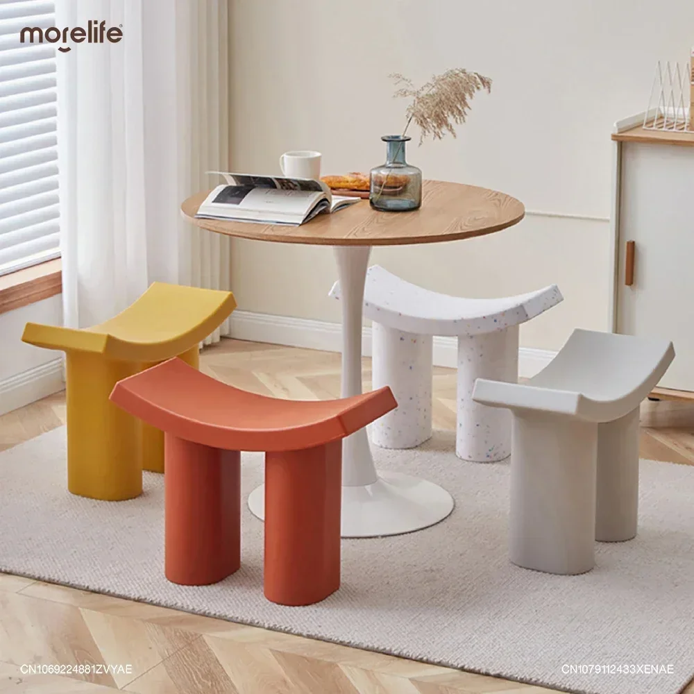 

Creative Living Room Bedroom Plastic Footstools Household Doorstep Changing Shoe Stools Simple Small Curved Stool Home Furniture