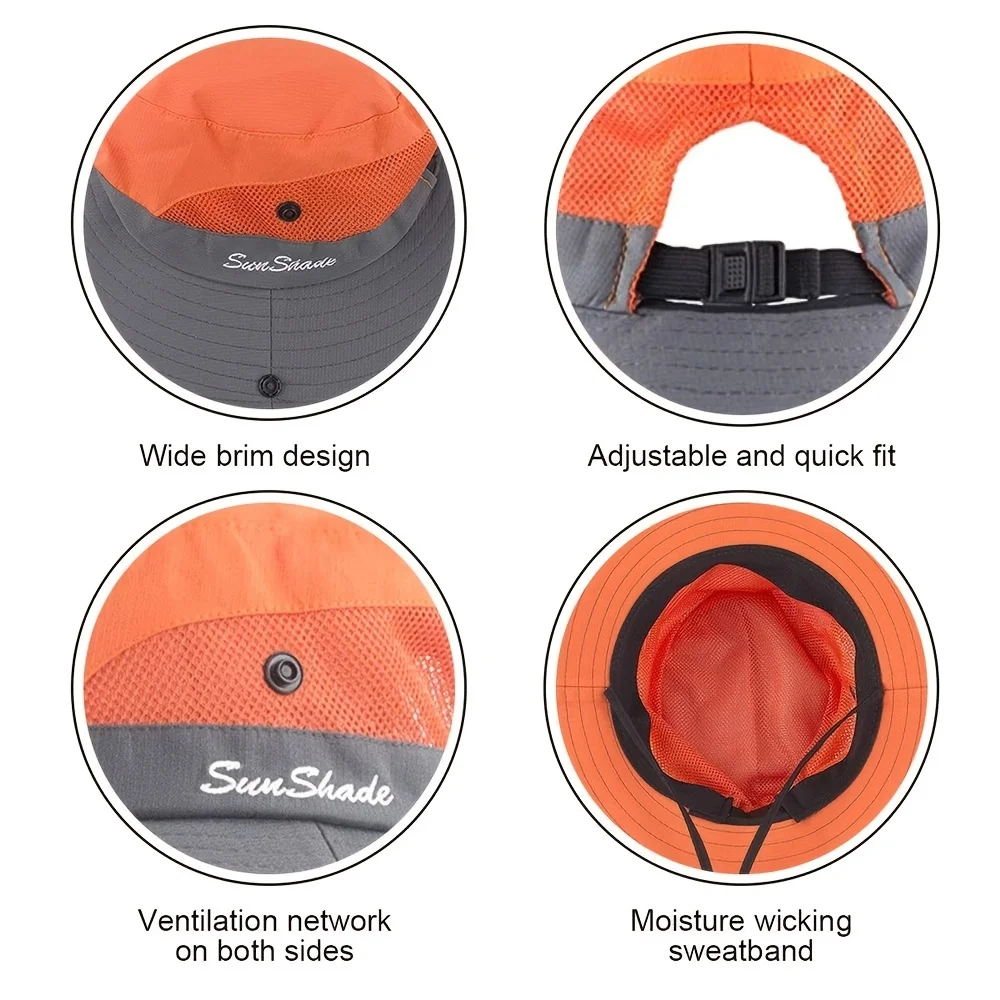 UV Protection Wide Brim Ponytail Sun Hat 4