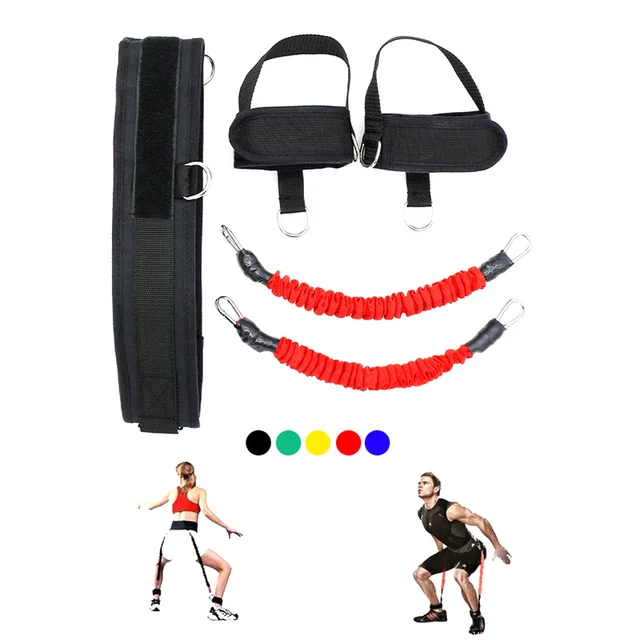 Fitness Bounce Trainer Rope Resistance Bands Exercise Equipment Basketball Tennis Running Leg Strength Agility Training Strap5PC 3