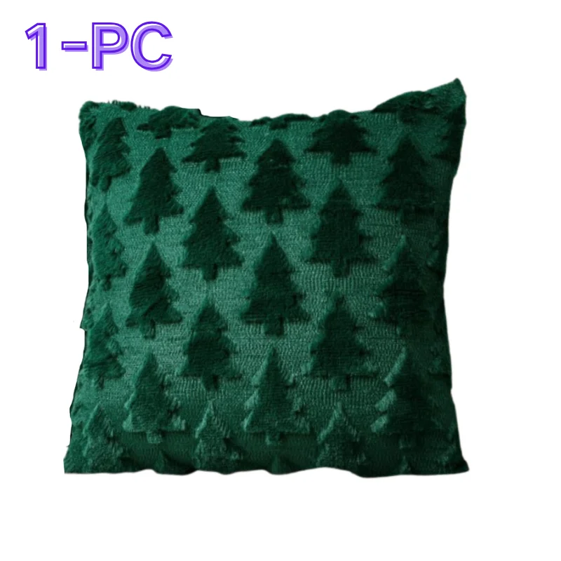 Festive Plush Christmas Decorative Pillow Cover for Sofa and Living Room Decor, Holiday Photo Props