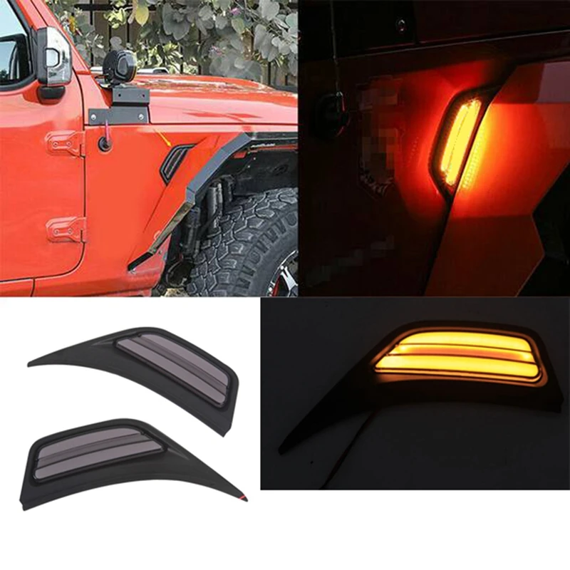 

Для Jeep Wrangler JL, динамический фонарь переднего крыла, боковой маркер, фонари поворота 2018 2019 2020