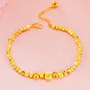 Lucky 24K Gold Plated Charm Big& Small Beads Bracelet For Women Girls Fashion Pure Gold Color Ball Link Chain Bracelet Jewelry 2