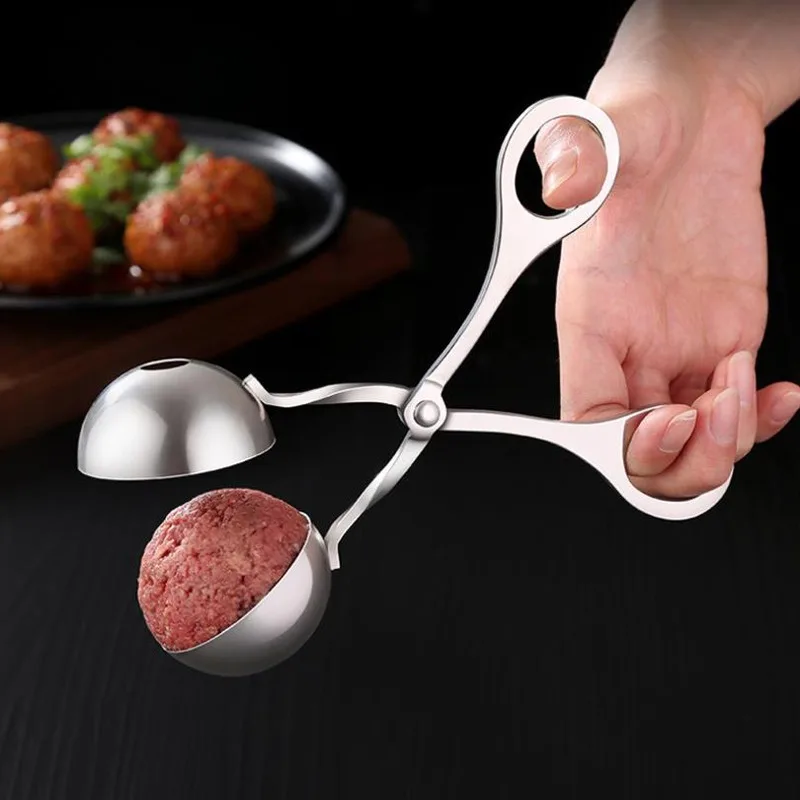 Stainless Steel Meatball Maker Spoon Kitchen Tools Shrimp Balls Mold Digging Ball Spoon DIY Meat Snack Foods Fish Balls Tools