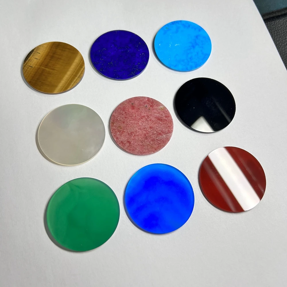 Meisidian 2pcs Lapis Lazuli 40MM Lapis Lazuli Double Flat Coins Sheet Gemstone On Sale