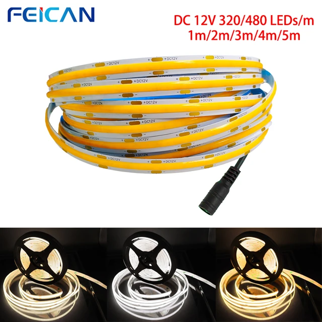 5M/10M COB LED Streifen Lichter 320 480 528 LED Hohe Dichte Flexible RA90  Warm Natur Cool weiß Linear Dimmbar 12V/24V Led Licht - AliExpress