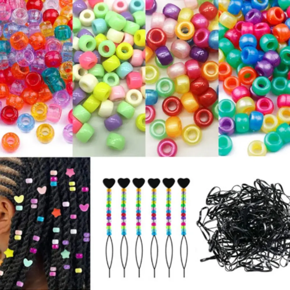 Hearted Shape Quick Beader Colorfu Rhinestones Braids Beader Transparent φ9mm Hair Braids Beads Girls Braids