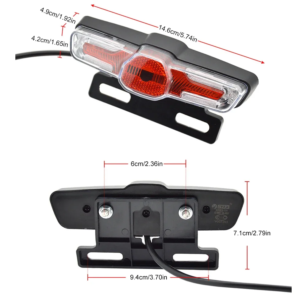 Set di luci posteriori per freno anteriore per bici elettrica a LED 24/36/48V Lampada per portabici con interruttore per fari clacson Accessori per fanali posteriori per bici elettriche