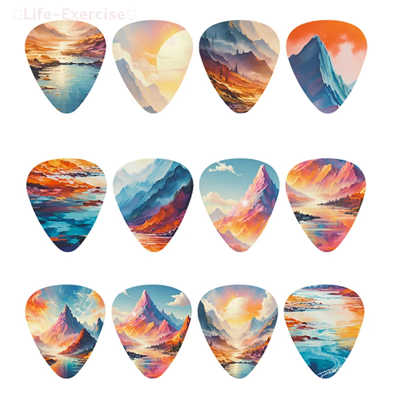 10Pcs/set Guitar Picks Premium ABS Material Dual-Sided Printing Shrapnel For Bass Ukulele Musical Instrument Accessories