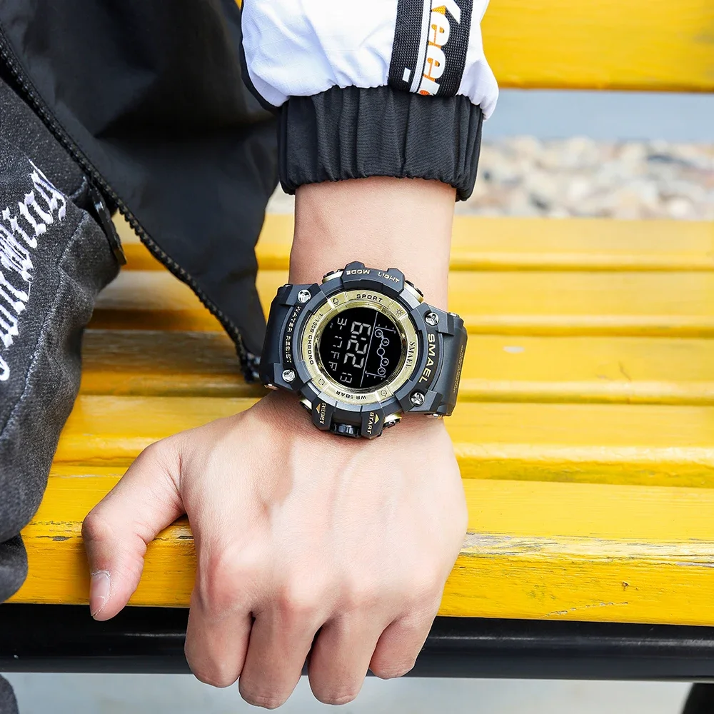 SMAEL 8082  multifunctional single display electronic watch electronic watch student sports large dial waterproof 6
