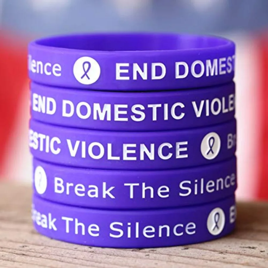 100 End Domestic Violence Wristband Bracelets