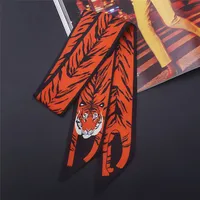 17 Colors Animal Print 2024 New Bag Skinny Silk Scarf For Women Luxury Brand Foulard Women Tie Fashion Head Scarves For Ladies - Image 4
