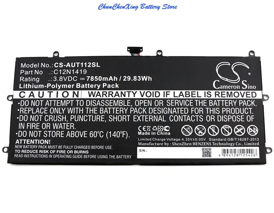 

Cameron Sino 7850mAh Battery C12N1419 for Asus Transformer Book T100 Chi, Transformer Book T100CHI-FG003