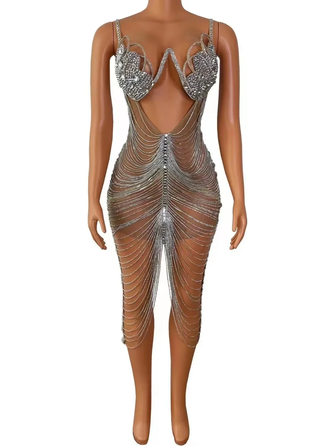 

Harness Body Sexy Lingerie Chain Women Banquet Rhinestone Body Chain Bikini Dress Handmade Top Luxury Leotard Crystal Bodysuit