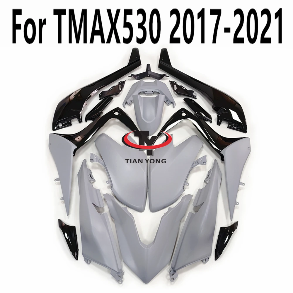 

Full Fairing Kit Bright Black Matte Cement Gray Bodywork Cowling Accessories For TMAX 530 Fit TMAX530 2017-2018-2019-2020-2021