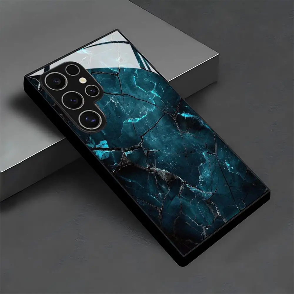 Cool Pattern Frosted Glass Phone Case with Non-Slip Full Cover Design