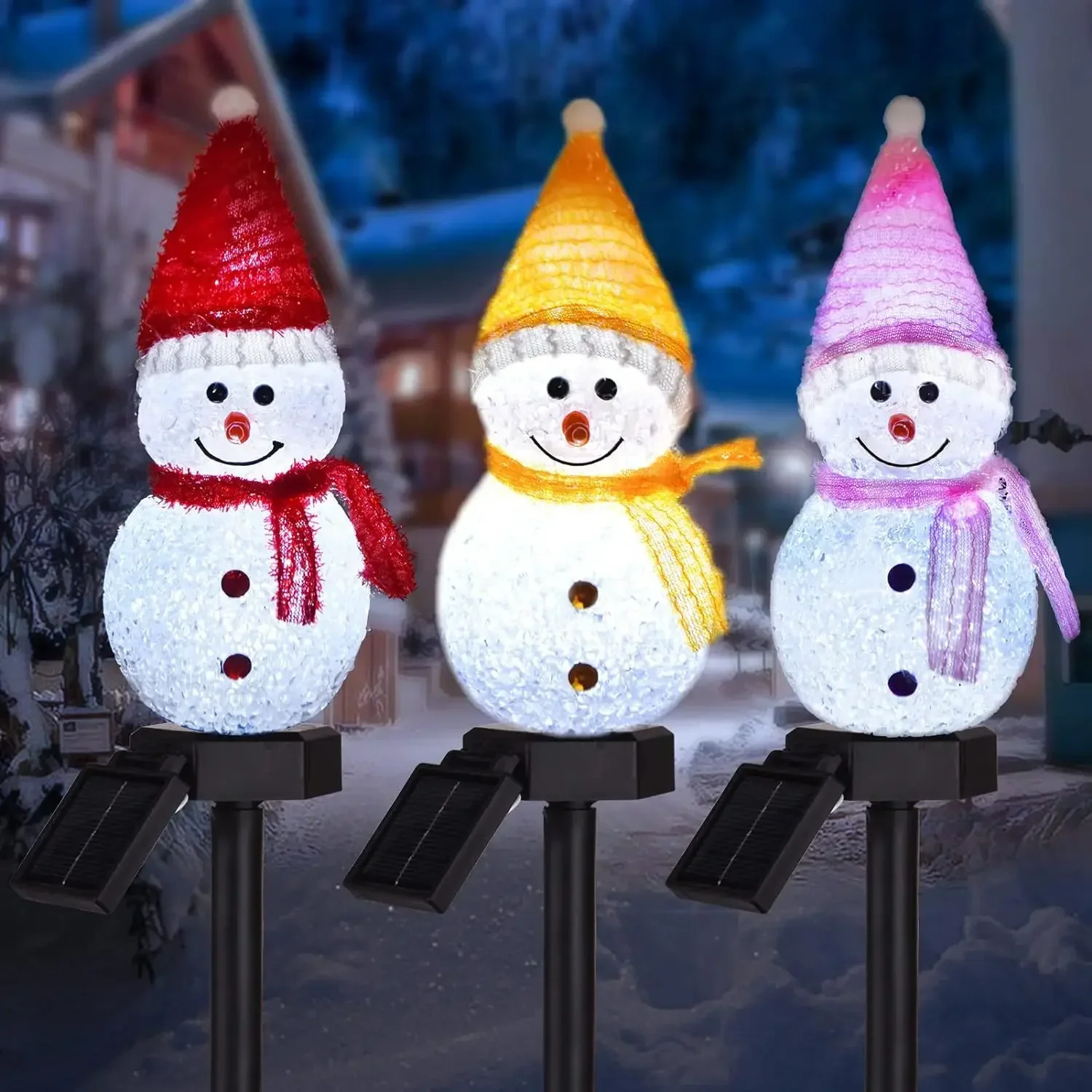 

Solar Snowman Christmas Pathway Lights Outdoor Solar Garden Snowman Light with Stake Waterproof Christmas Solar Landsacape Light