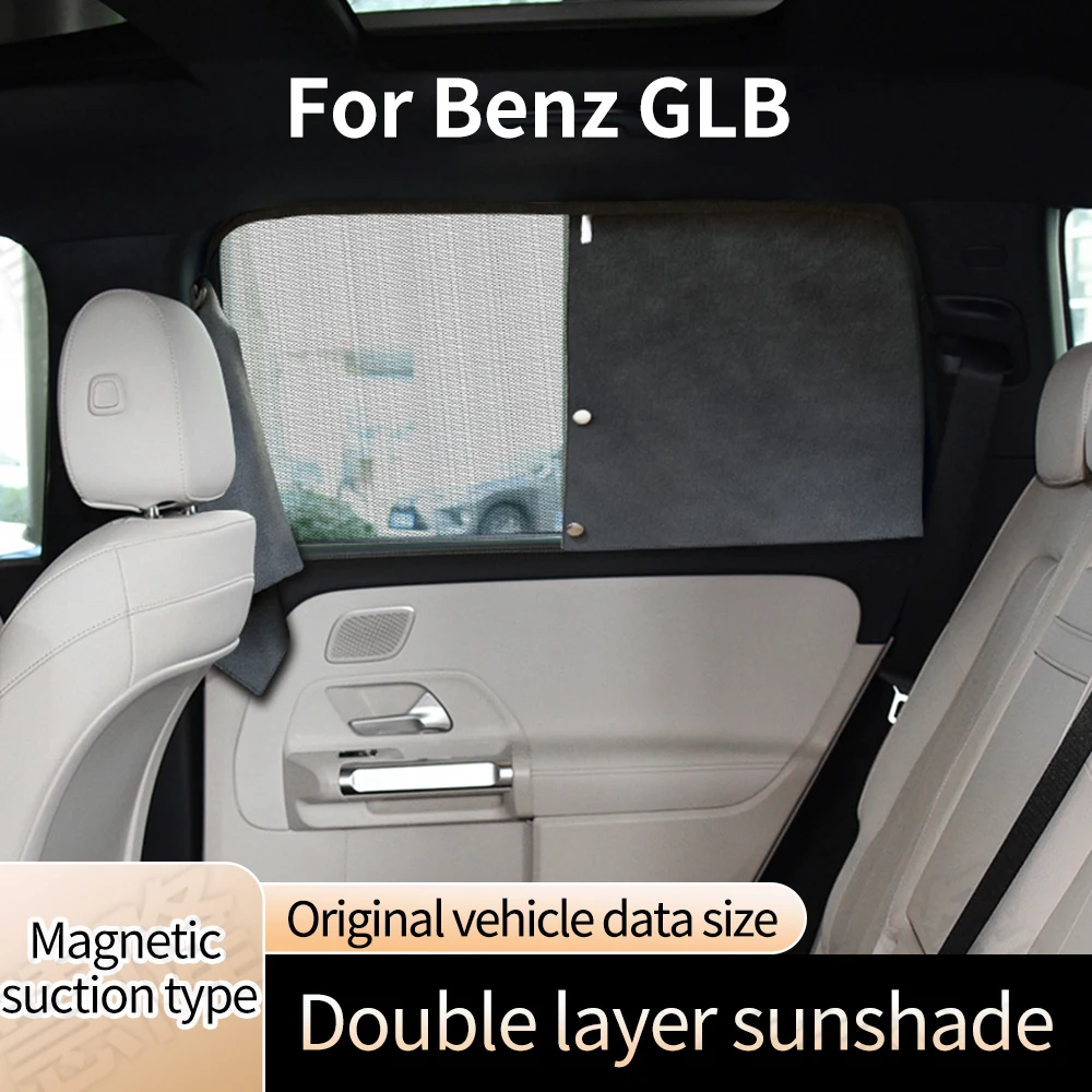 

Car full-size curtains For Benz GLB deer velvet double-layer window sunshade curtains thermal insulation and sun protection