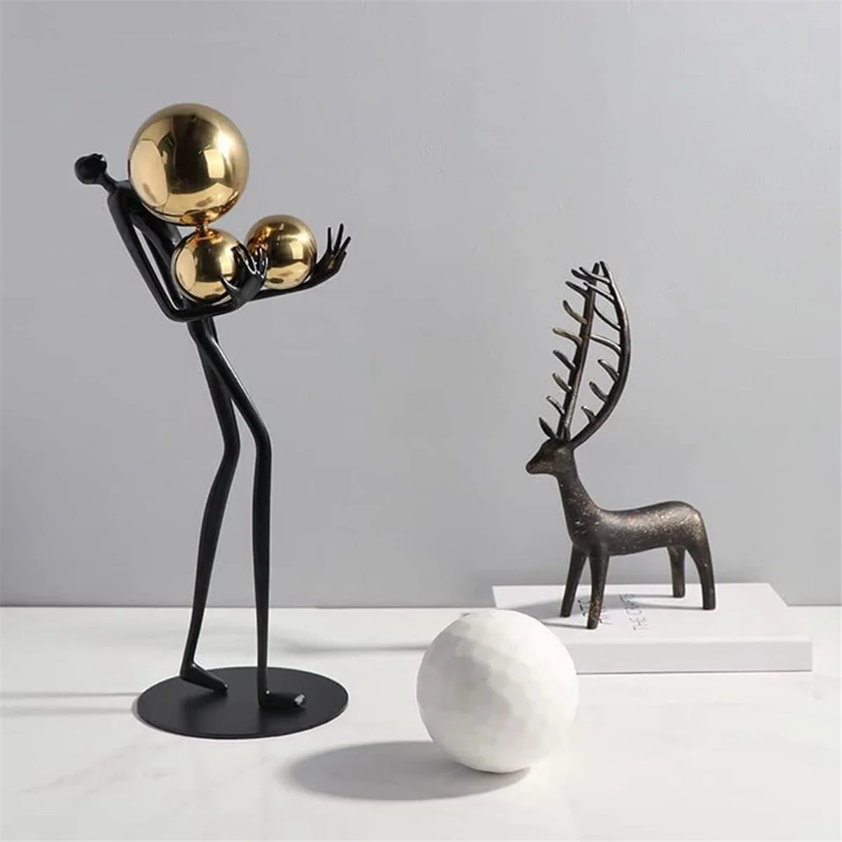

Creativity Figure Statue Modern Abstract Art Metal Iron Art Sculpture Home Decoration Living Room Bedroom Office