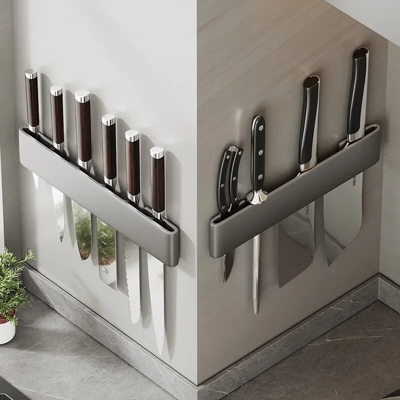 Wall Mounted Knife Holder Kitchen Multifunctional Shelf Storage Accessories
