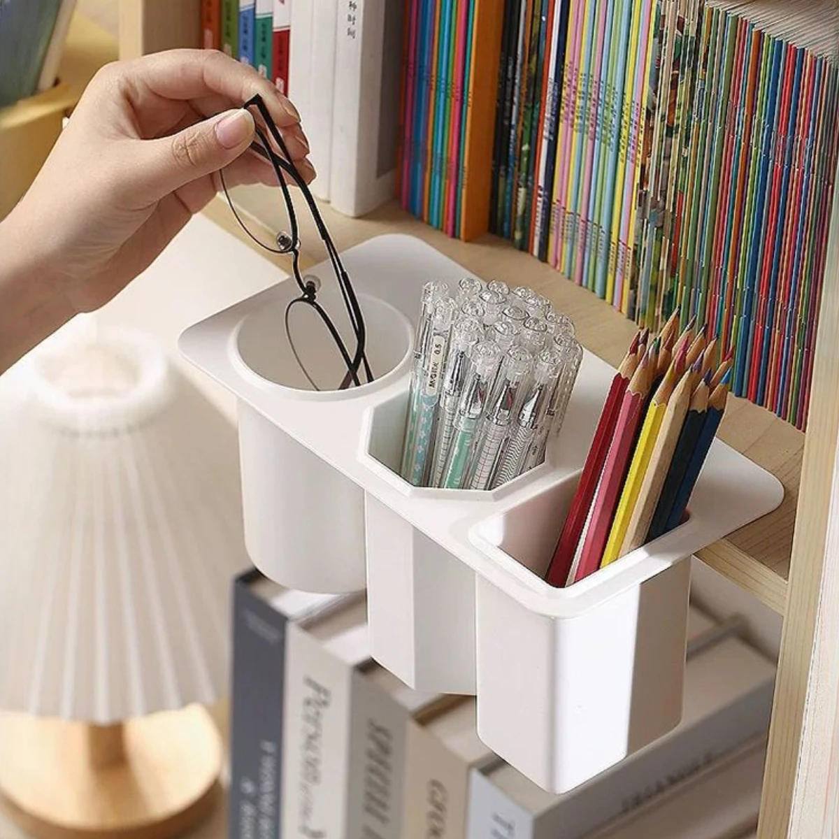 Table side storage tube large capacity multifunctional wall mounted four bedroom storage box cosmetics and stationery