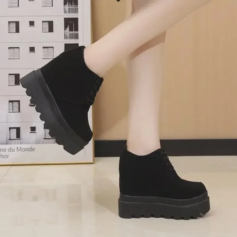 Women's High Platform Shoes 2023 New Autumn and Winter Wedge Casual Heel Waterproof Fashion Shoes Thick Sole Sports Boots Shoes