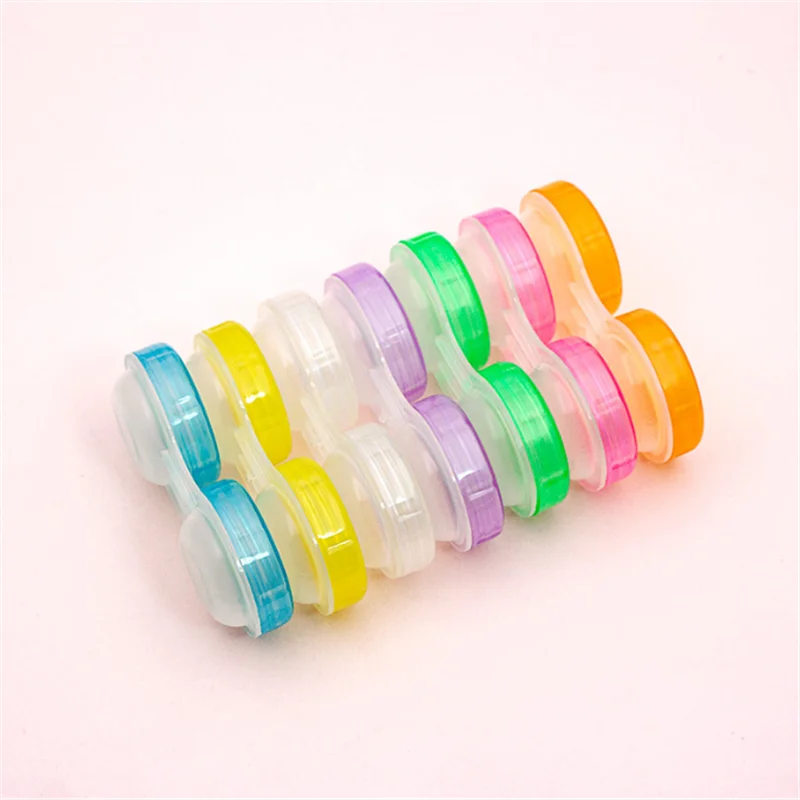 10pc Mini Contact Lens Case for Eyes Travel Kit Holder Glass Cosmetic Contact Lenses Case Box Container Travel Accessaries Black contact lens case