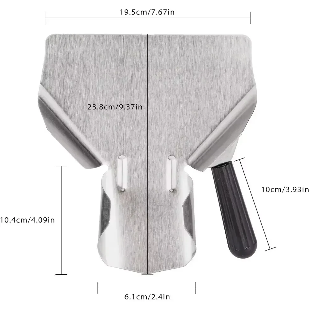 Kitchen Gadget Baking Tool Shovel French Fries Shovel Stainless Steel Special for Hamburger Popcorn Packing