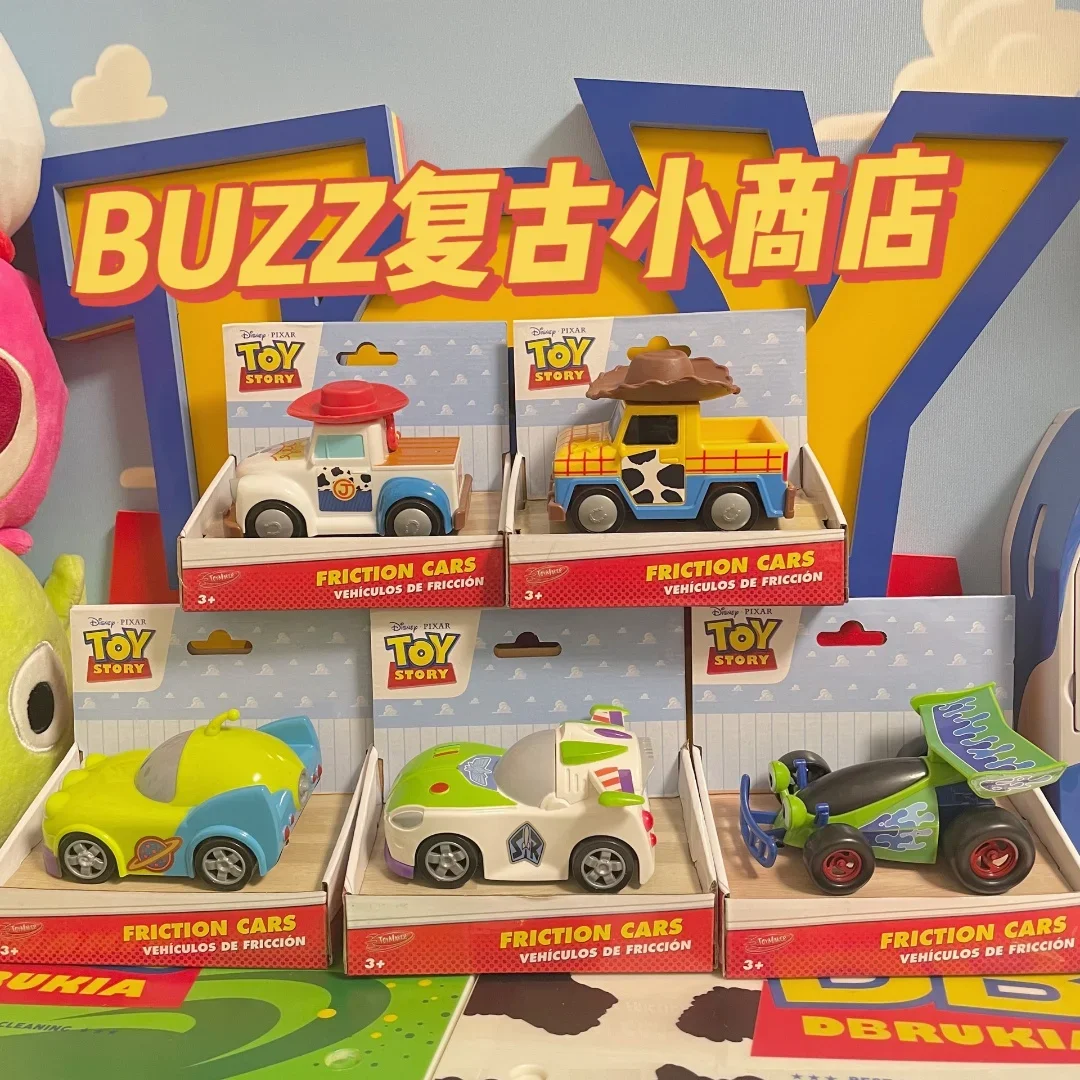 Disney Toy Story Toy Car Buzz Lightyear Woody Three Eyed Child Sliding Anime Figurine Model Desktop Ornaments Regali Per Bambini