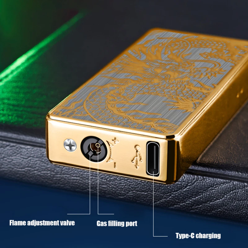 2024 Intelligent Voice-activated Windproof  Flame Lighter Airflow Gravity Sensing Knock  Ignition Visual Gas Window Men Gadget 6