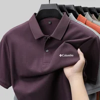 Polo à manches courtes pour homme en coton 100% pur, nouvelle collection été, confortable et respirant, t-shirt brodé de marque haut de gamme 5