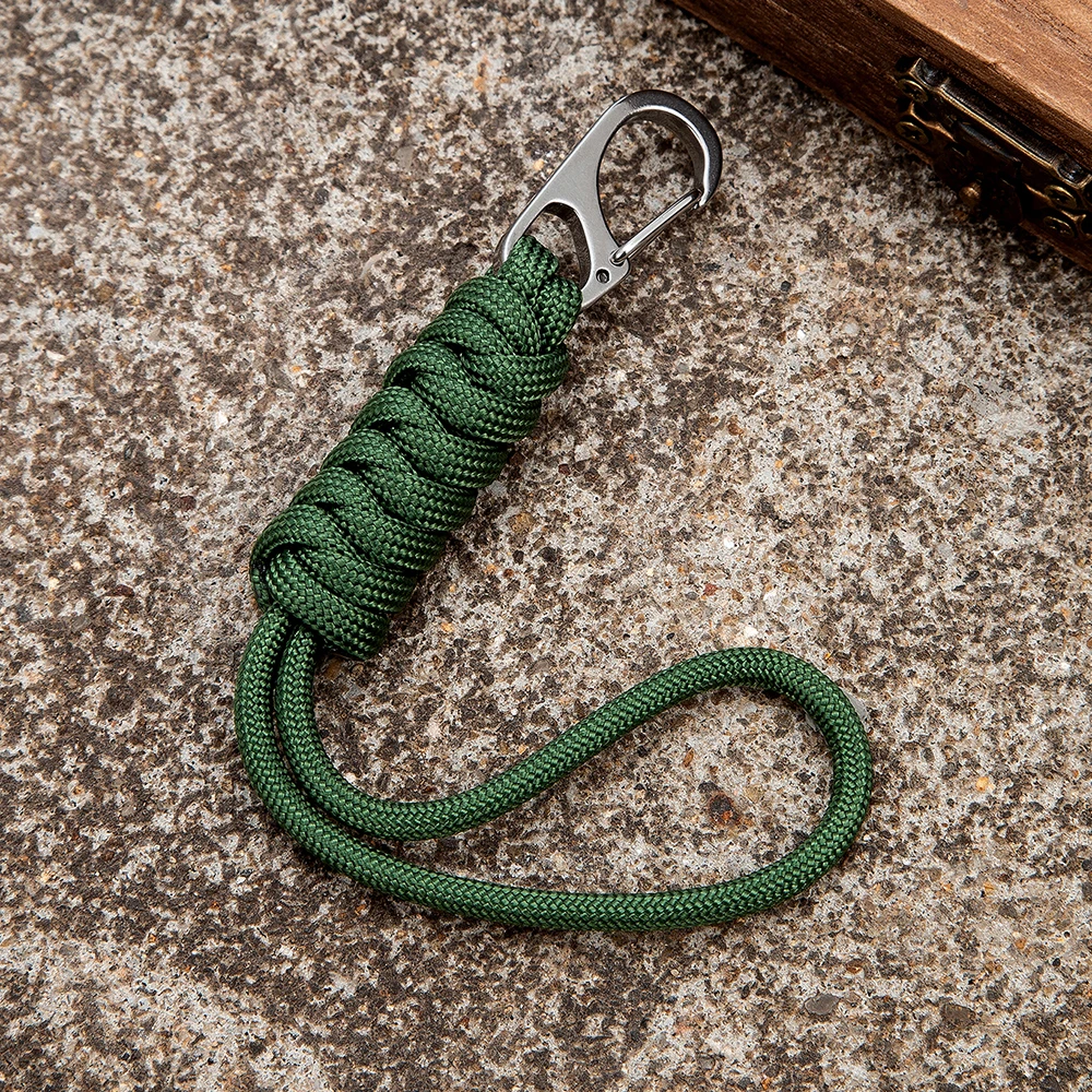 UBRAVE Portachiavi Paracord 2 Pezzi (Nero) Con Moschettone – Attrezzatura Da Sopravvivenza Per Escursioni E Trekking