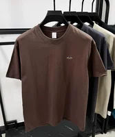 Marque de mode abeille broderie T-shirt à manches courtes été 100% coton respirant col rond haut coréen ample décontracté vêtements pour hommes 5