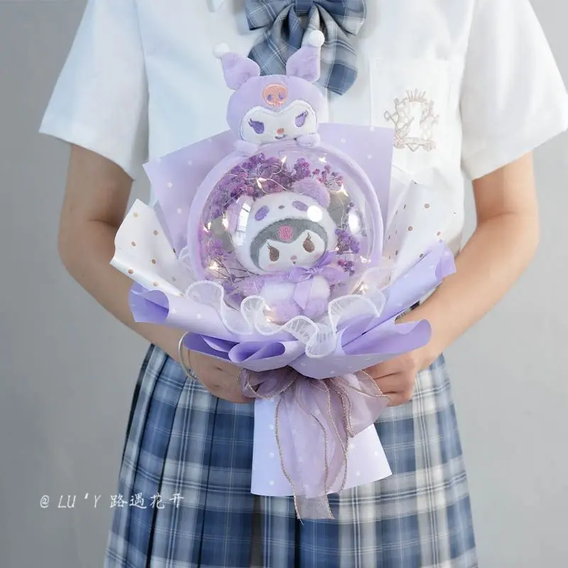 

Милый мультяшный плюшевый букет Kuromi My Melody Sanrio Cinnamoroll Hello Kitty, плюшевая кукла, игрушка для девочки, подарки на Рождество, День святого Валентина