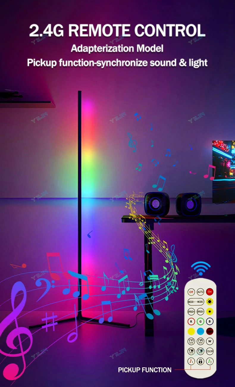 Heightening 180CM Smart Floor Night Light RGBIC Tuya Smart APP Remote Control Nordic Stand Floor Lamp Mood Light For Game Room