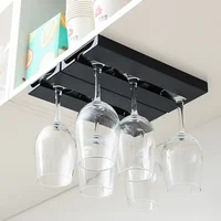 2PCS Upside-down Wine Kitchen Glass Holder Upside-down Glass Holder Household Hanging Glass Holder Free of Drilling 1