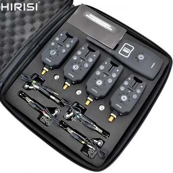Wireless fishing bite alarm 1+4 set with 4pcs illuminated swinger in  EVA case for carp fishing B1203S 1